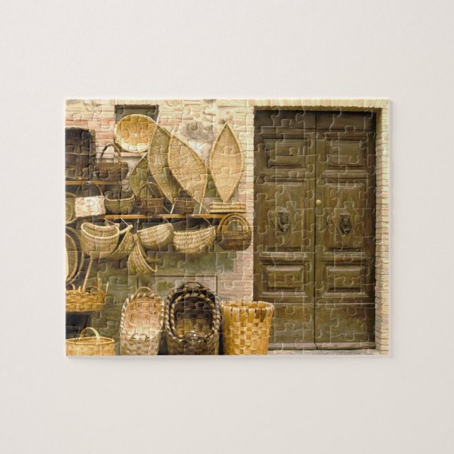 Europe, Italy, Tuscany, Montalcino. Basket Jigsaw Puzzle (Horizontal)