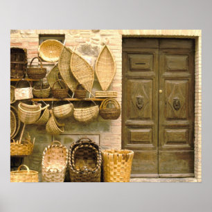 Europe, Italy, Tuscany, Montalcino. Basket Poster