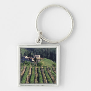 Europe, Italy, Tuscany. Scenic villa cyprus. Key Ring