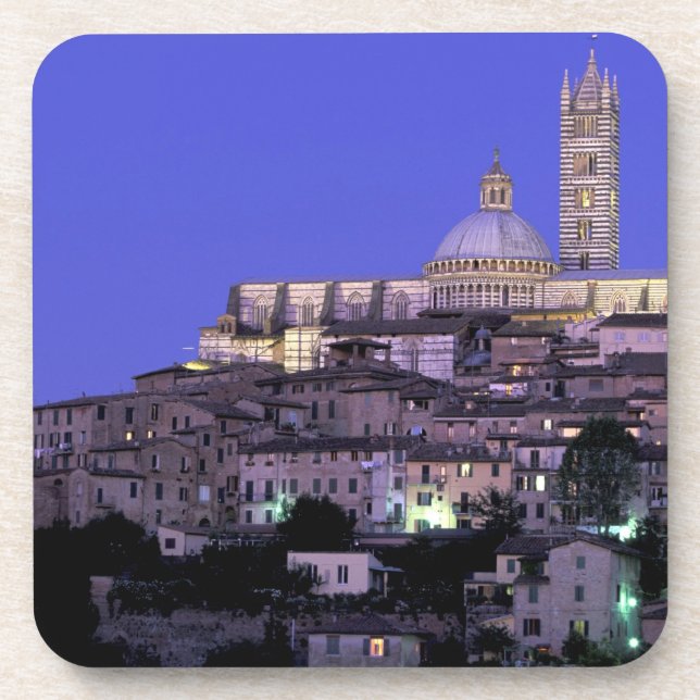 Europe, Italy, Tuscany, Siena. 13th C. Duomo and Coaster (Front)