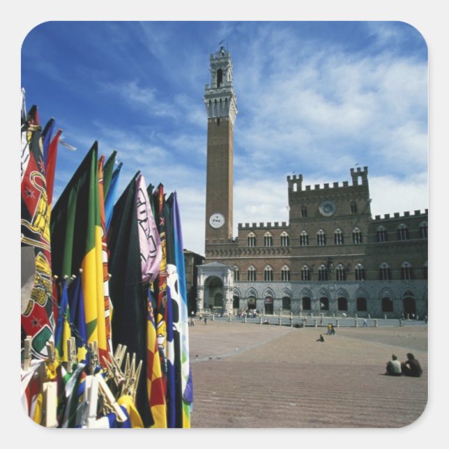 Europe, Italy, Tuscany, Siena. Piazza del Square Sticker (Front)