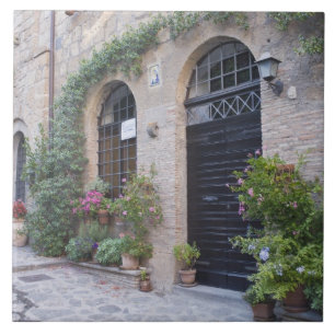 Europe, Italy, Umbria, Civita, Traditional House Tile