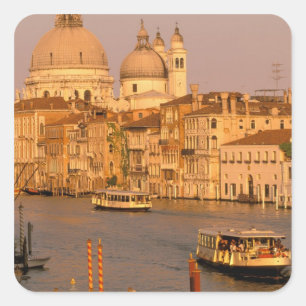 Europe, Italy, Veneto, Venice. Sunset view of Square Sticker
