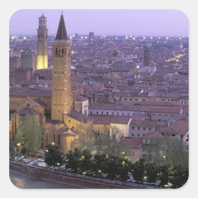 Europe, Italy, Veneto, Verona. View from Castel Square Sticker (Front)