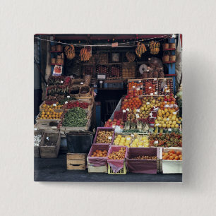 Europe, Italy, Venice area. Colourful fruits and 15 Cm Square Badge