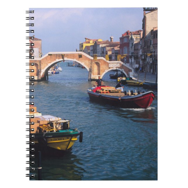 Europe, Italy, Venice. Boats bringing in Notebook (Front)
