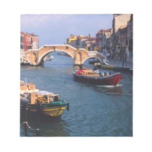 Europe, Italy, Venice. Boats bringing in Notepad