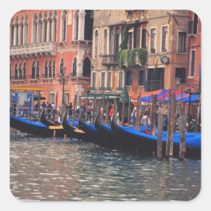 Europe, Italy, Venice, gondolas in canal Square Sticker