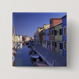 Europe, Italy, Venice, Murano Island, Colourful 15 Cm Square Badge