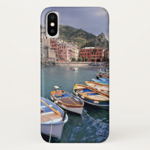 Europe, Italy, Vernazza. Brightly painted boats iPhone X Case