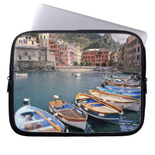 Europe, Italy, Vernazza. Brightly painted boats Laptop Sleeve