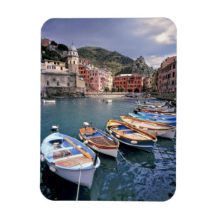 Europe, Italy, Vernazza. Brightly painted boats Magnet