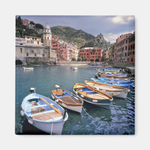 Europe, Italy, Vernazza. Brightly painted boats Magnet