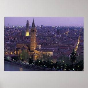 Europe, Italy, Verona, View from the Castel S. Poster