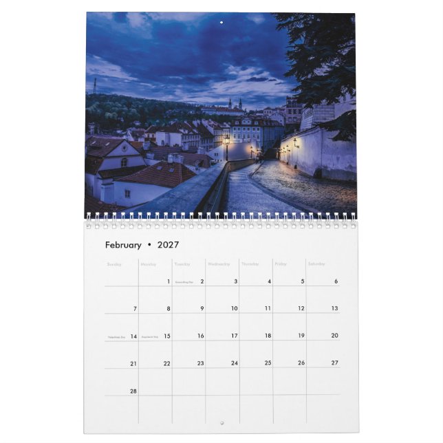 Europe landscapes calendar (Feb 2027)