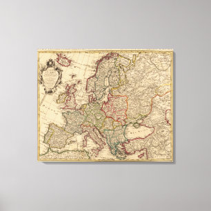 Europe map 3 canvas print