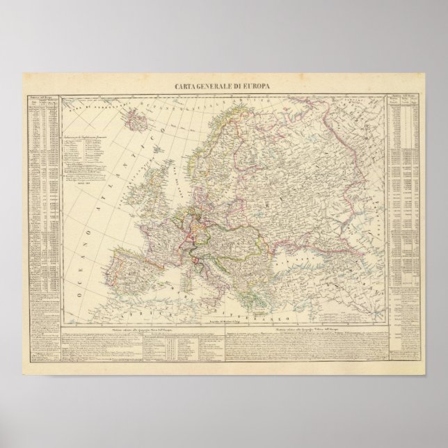 Europe map 3 poster (Front)