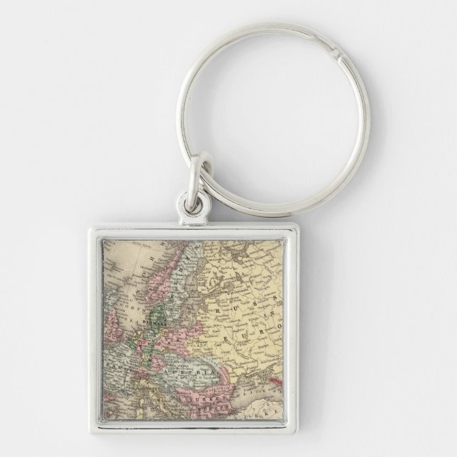 Europe Map by Mitchell Key Ring (Front)