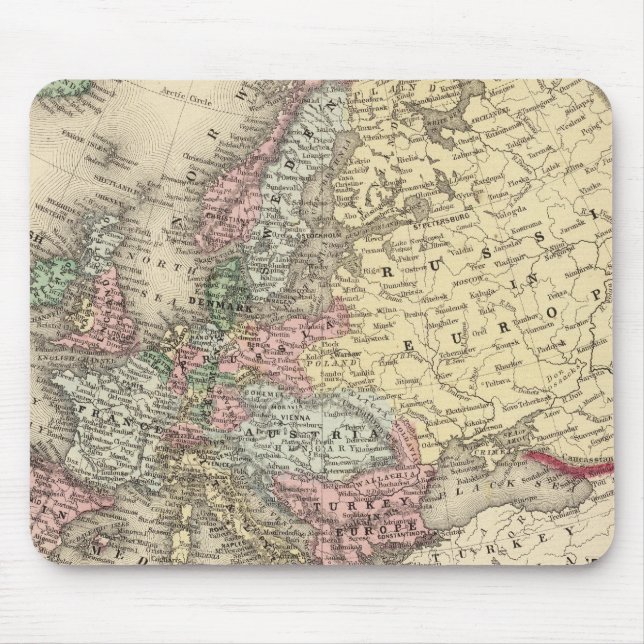 Europe Map by Mitchell Mouse Mat (Front)