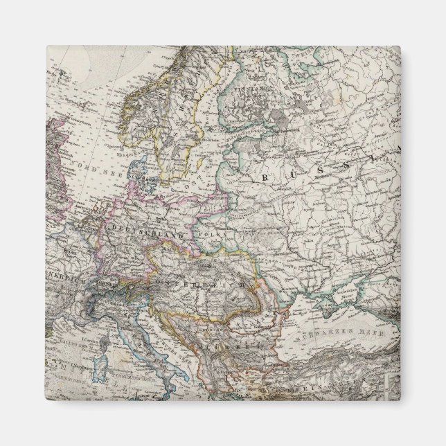 Europe Map by Stieler Magnet (Front)