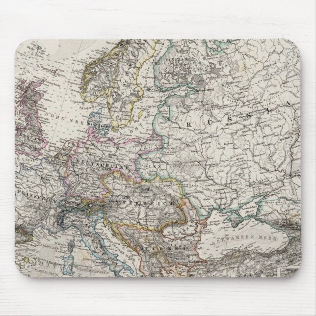 Europe Map by Stieler Mouse Mat (Front)