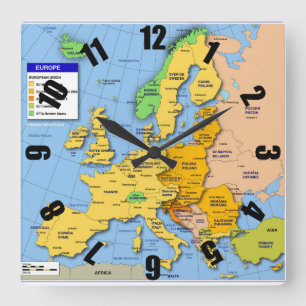 Europe map clock