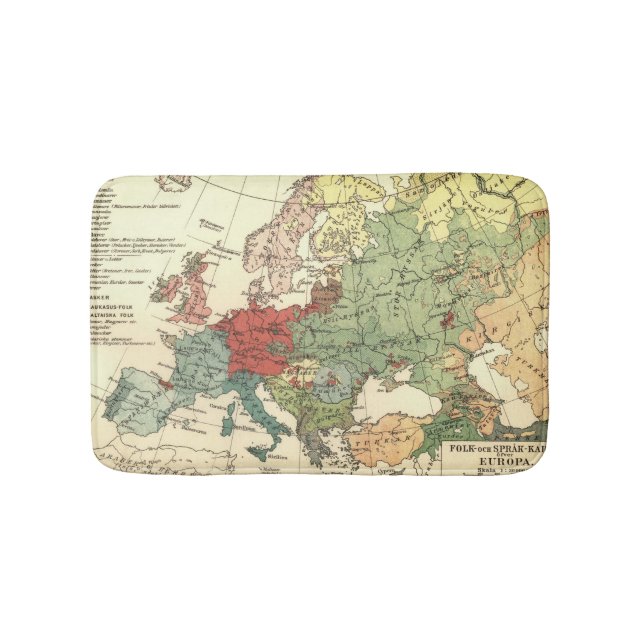 Europe Map Countries World Antique Bath Mat (Front)