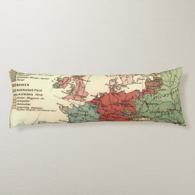 Europe Map Countries World Antique Body Cushion (Back)