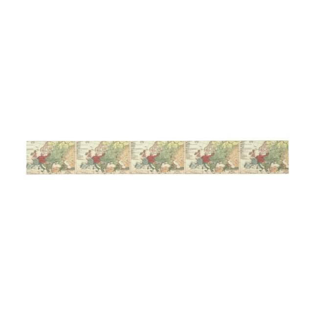 Europe Map Countries World Antique Invitation Belly Band (Flat)