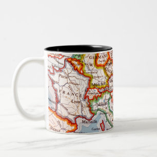 Europe map globe countries states Two-Tone coffee mug
