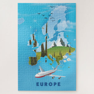 Europe Map landscape travel poster Jigsaw Puzzle