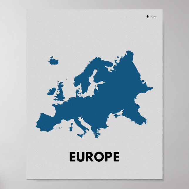 Europe Map Outline Poster (Front)