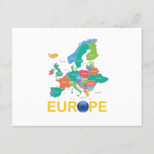 Europe Map Postcard