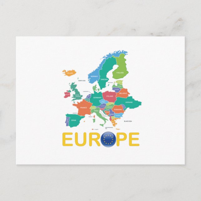 Europe Map Postcard (Front)