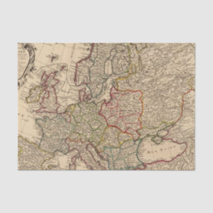 Europe map tissue paper