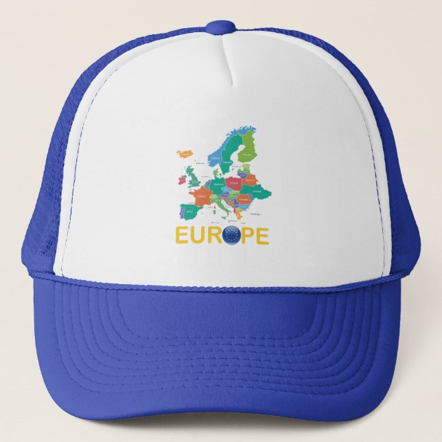 Europe Map Trucker Hat (Front)