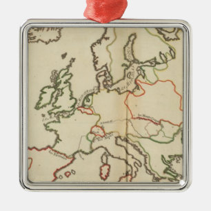Europe, Mountains and Rivers Metal Tree Decoration