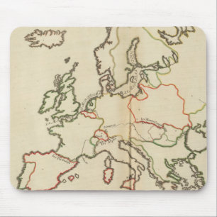 Europe, Mountains and Rivers Mouse Mat
