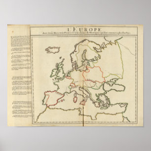 Europe, Mountains and Rivers Poster