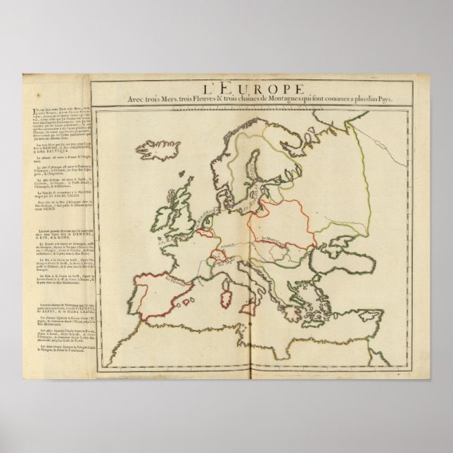 Europe, Mountains and Rivers Poster (Front)