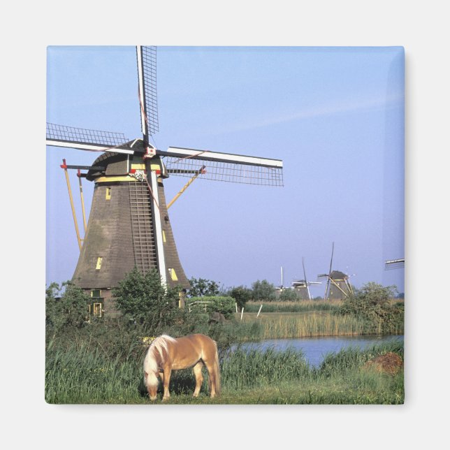 Europe, Netherlands, Zuid Holland, Kinderdijk. 2 Magnet (Front)