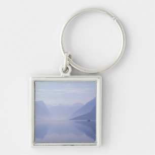 Europe, Norway. Vertical walls reflected in Key Ring