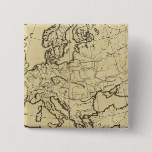 Europe outline map 15 cm square badge