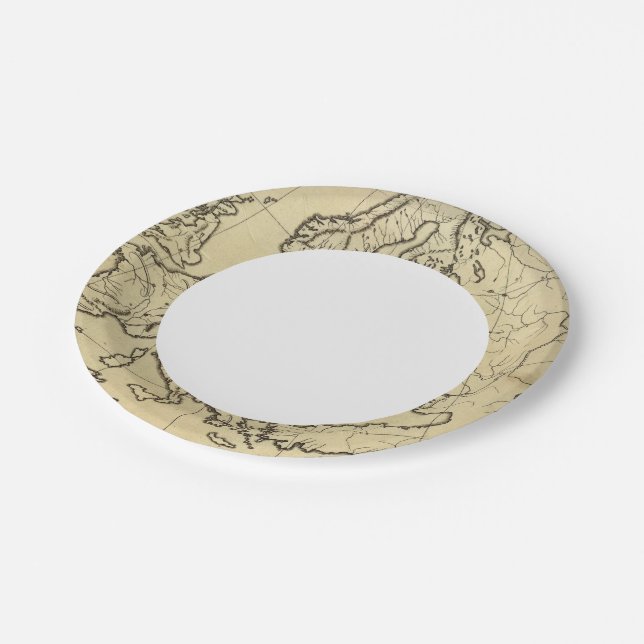 Europe outline map paper plate (Angled)