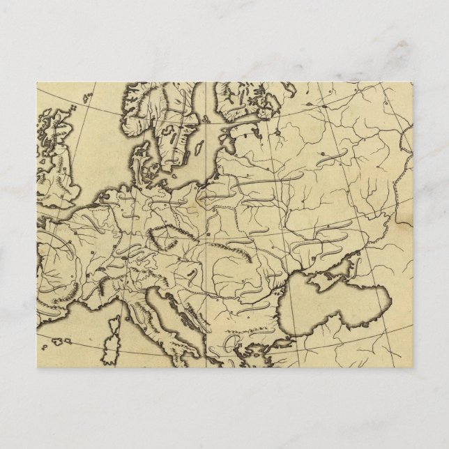 Europe outline map postcard (Front)