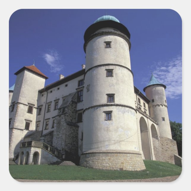 EUROPE, Poland, Carpathian Mts., Nowy Wisnicz Square Sticker (Front)