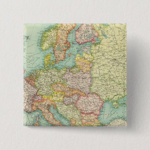 Europe political Map 15 Cm Square Badge