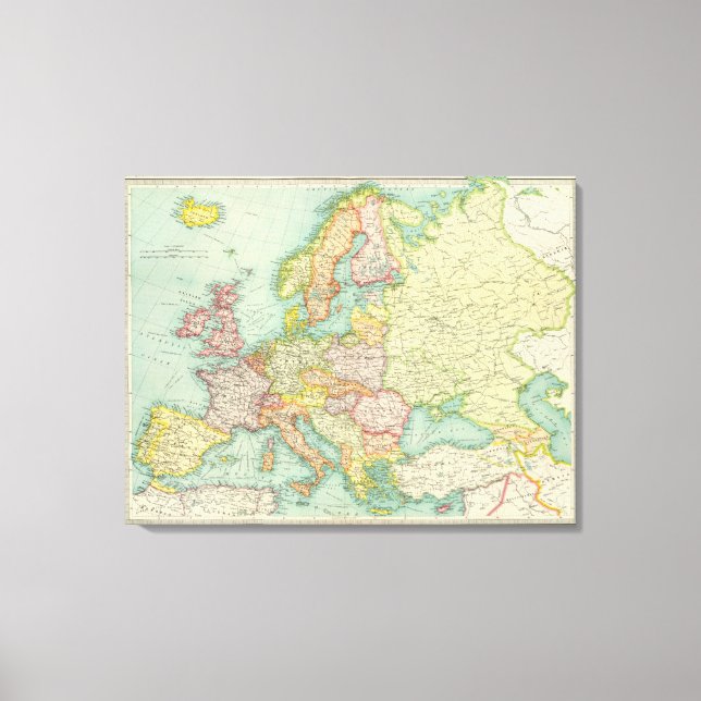 Europe political Map Canvas Print (Front)