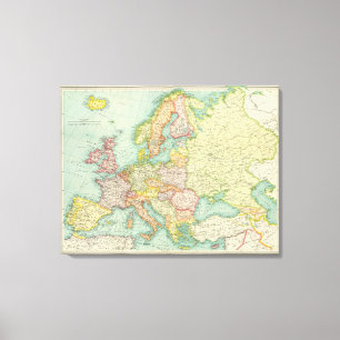 Europe political Map Canvas Print