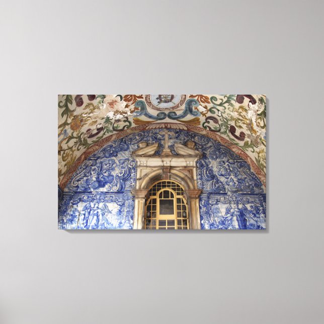Europe, Portugal, Obidos. Colourful architectural Canvas Print (Front)